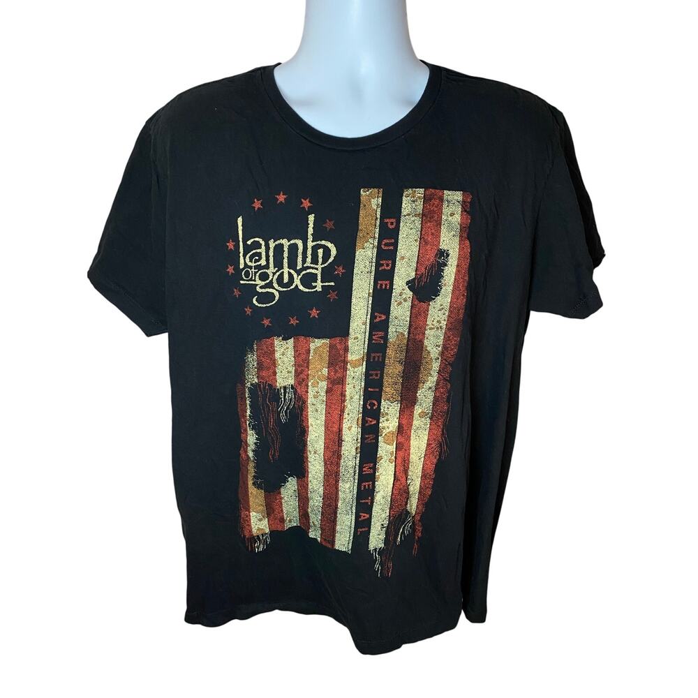 Lamb of God T-Shirt Men’s Size XL Vintage “Pure American Metal” Flag Graphic Tee